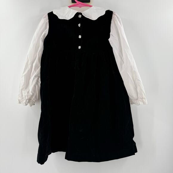 Vintage Oshkosh Collection Velvet Dress Size 4 90's Black Christmas Nutcracker - Picture 2 of 16